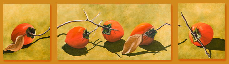 Persimmon Triptych 24x88 $4000